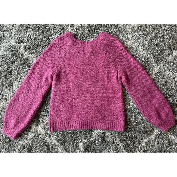 Abercrombie & Fitch Pink Wool Blend Knit Balloon Sleeve Crewneck Sweater Small - Picture 8 of 13